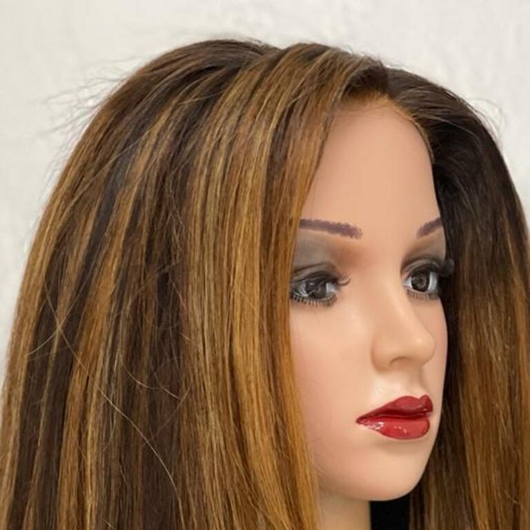 Custom Human Hair Hand Tied Form Fitted to Client.  Color Highlights to Spec.  Medical wig cranial prosthesis