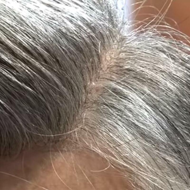Custom Gray Human Hair, Hand Tied, Form Fitted to Client.  Color Highlights to Spec.  Medical wig cranial prosthesis